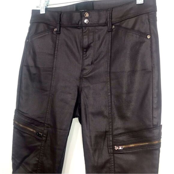 White House Black Market Cabernet Faux Leather Coated High Rise Skinny Pants - Picture 7 of 16